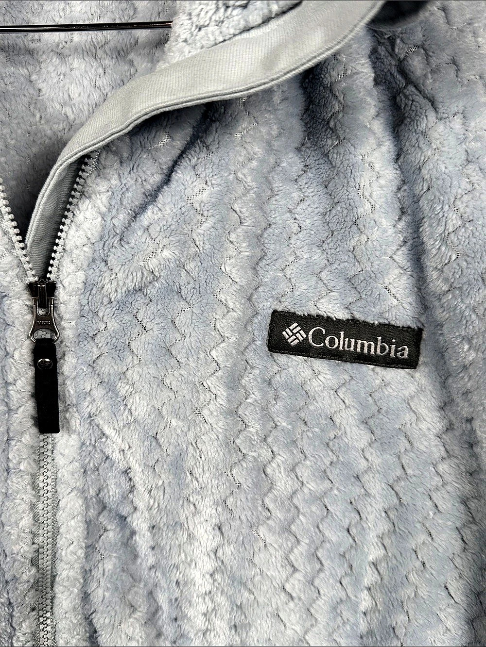 Columbia Fleece Full-Zip Jacket in Light
Blue Womens Size XXL. Zip Pocket